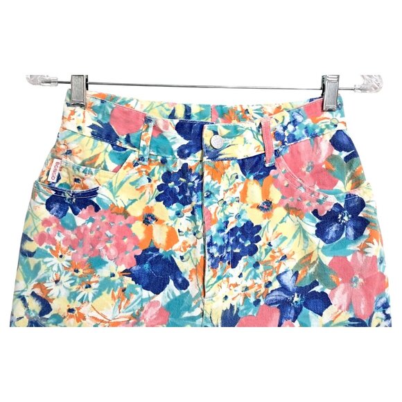 Vintage 90s Bongo Floral Jean Shorts Womens Size 9 High-Waisted Denim Cut-Offs J - Picture 5 of 9